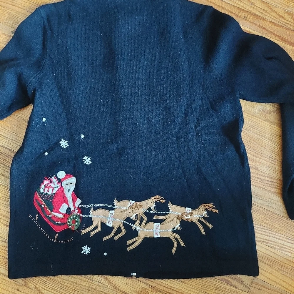 Vintage Jones NEW York CHRISTMAS Sweater Women Sz Small Holiday     (Bag E)
